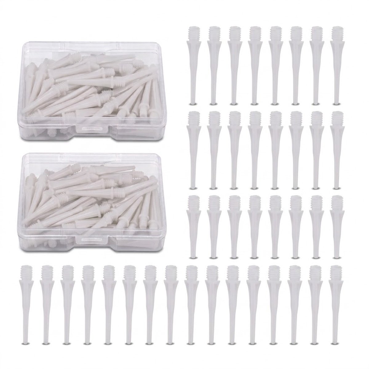 Witte dart tips soft tip set 180 stuks darts accessoires kunststof dart punten vervangbare soft tips voor elektronische dartborden inclusief opbergdoosjes