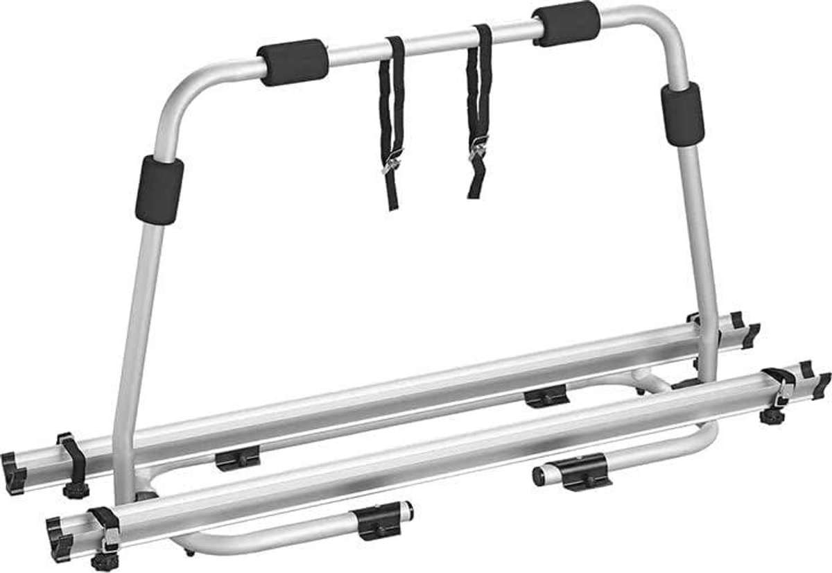 Fietsendrager dissel - Caravan fietsrek - Fietsen meenemen - Aluminium constructie - Max 40 kg - Zwart zilver