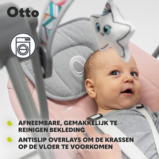 Baby Wipstoel - Schommelstoel Kinderen - Ontspanning en Spel - 5 Zwaaisnelheden - Tot 9 kg - Roze — afbeelding 3