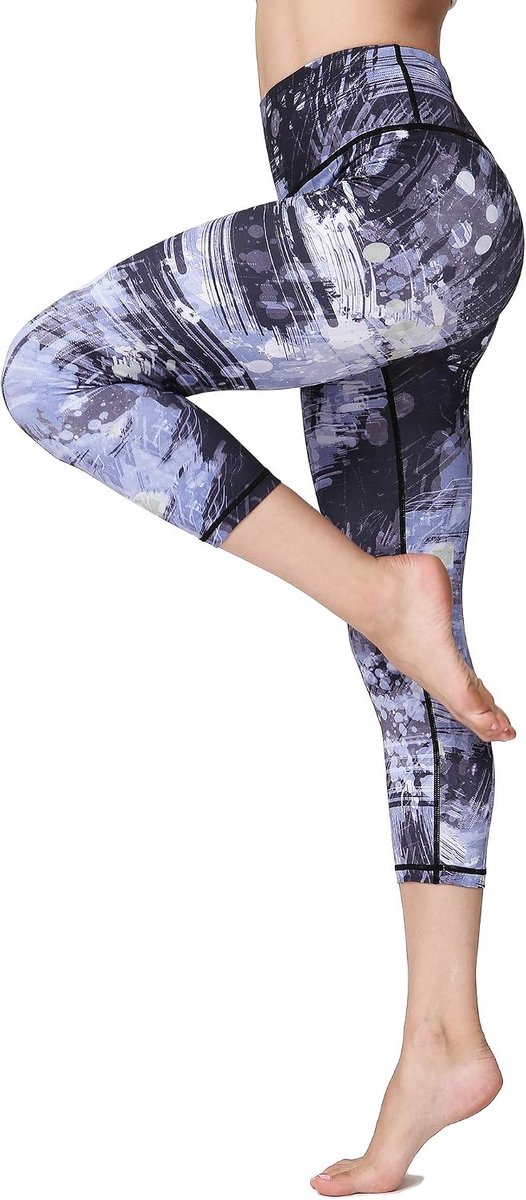 Capri-sportlegging voor dames, hardlooplegging, hoge taille, bandage, stretch, fitness, yogabroek