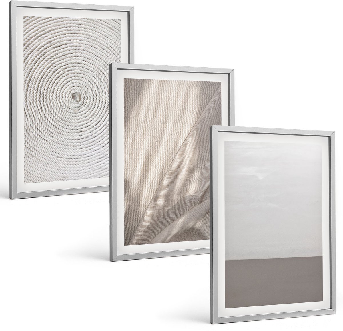 Coloray 3-Delige Schilderij Set - Verfijnde Natuurlijke Texturen In Boho-Stijl - 40 x 60 cm - Wanddecoratie - Muurdecoratie - Moderne Interieurdecoratie