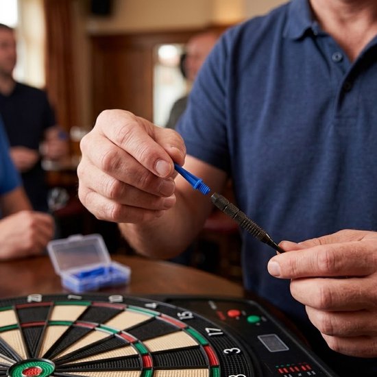 Blauwe dart tips soft tip set 180 stuks darts accessoires kunststof dart punten vervangbare soft tips voor elektronische dartborden inclusief opbergdoosjes — afbeelding 3