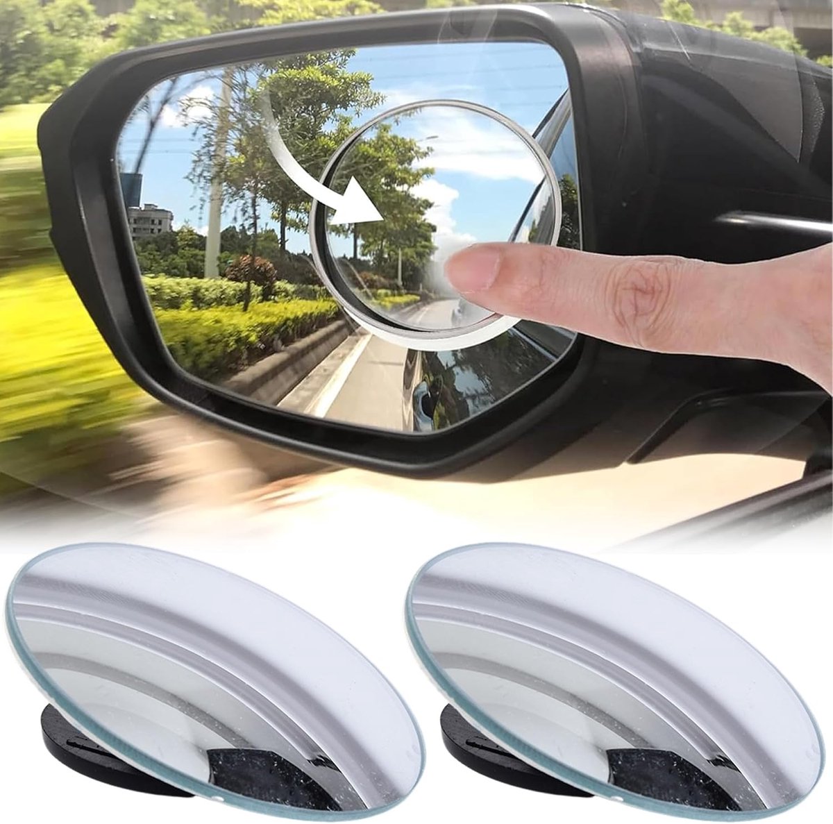 Spot Spiegels, 2 Stuks, HD, Frameloos, Rond, Bol, 360 Graden Draaibaar, Gebruikt Voor Dode Hoek Van Achteruitkijkspiegel, Geschikt Voor Alle Auto's, Vrachtwagens, SUV's, Caravans
