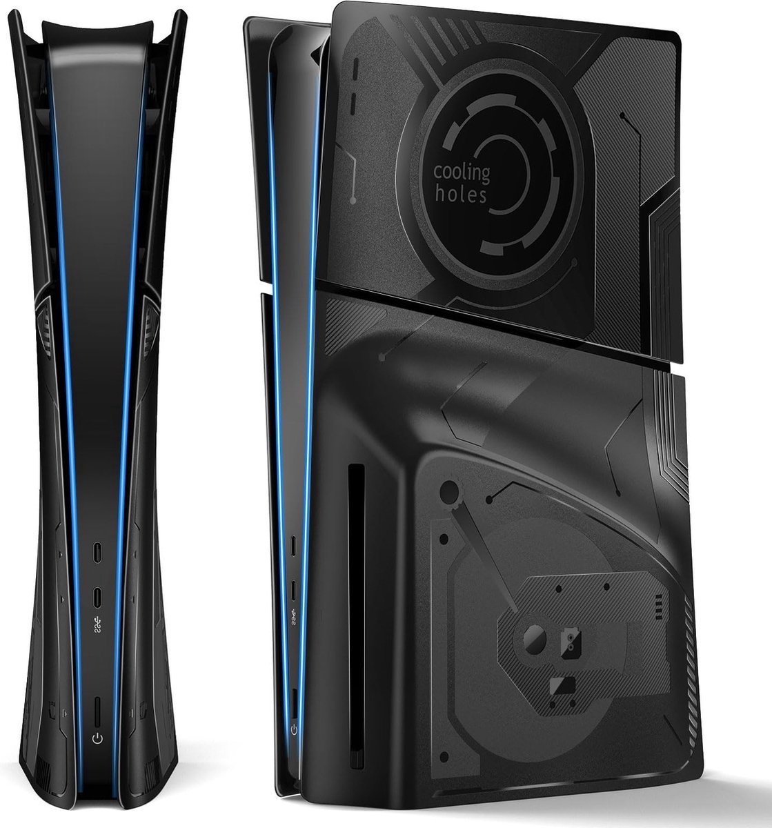 Frontplaathoes geschikt voor PS5 Slim Disc en Digital Edition - 4-in-1 Cover geschikt voor PS5 Slim Console - Aangepaste slanke accessoirehoes-skin geschikt voor Playstation 5 Slim - Faceplate