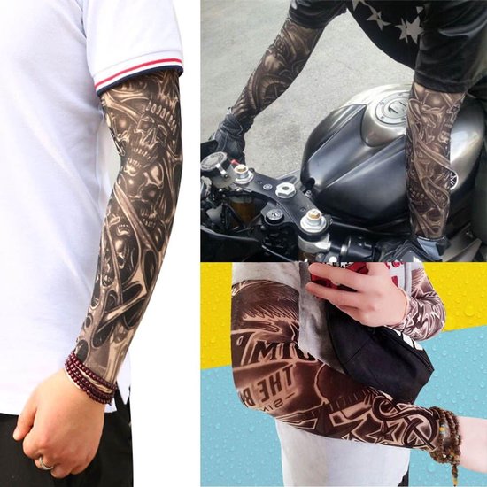 Sleeve Armkous Tattoo Afdekking Fietsen Fiets UV-bescherming Arm Mouwen Beschermende Handschoenen Mannen Vrouwen Buiten - 6 Stuks, Meerkleurig, M — afbeelding 2