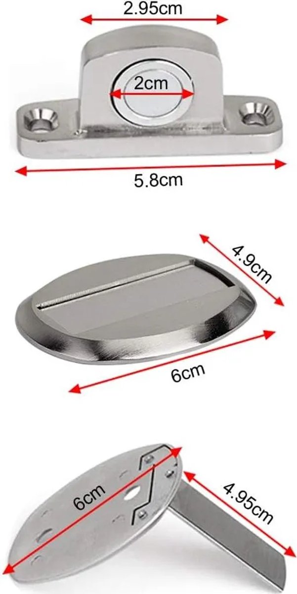 Sterke magnetische metalen deurstopper, robuust en duurzaam, wordt geleverd Geschikt voor 3M zelfklevende schroeven en kan onzichtbaar op de grond worden gemonteerd.