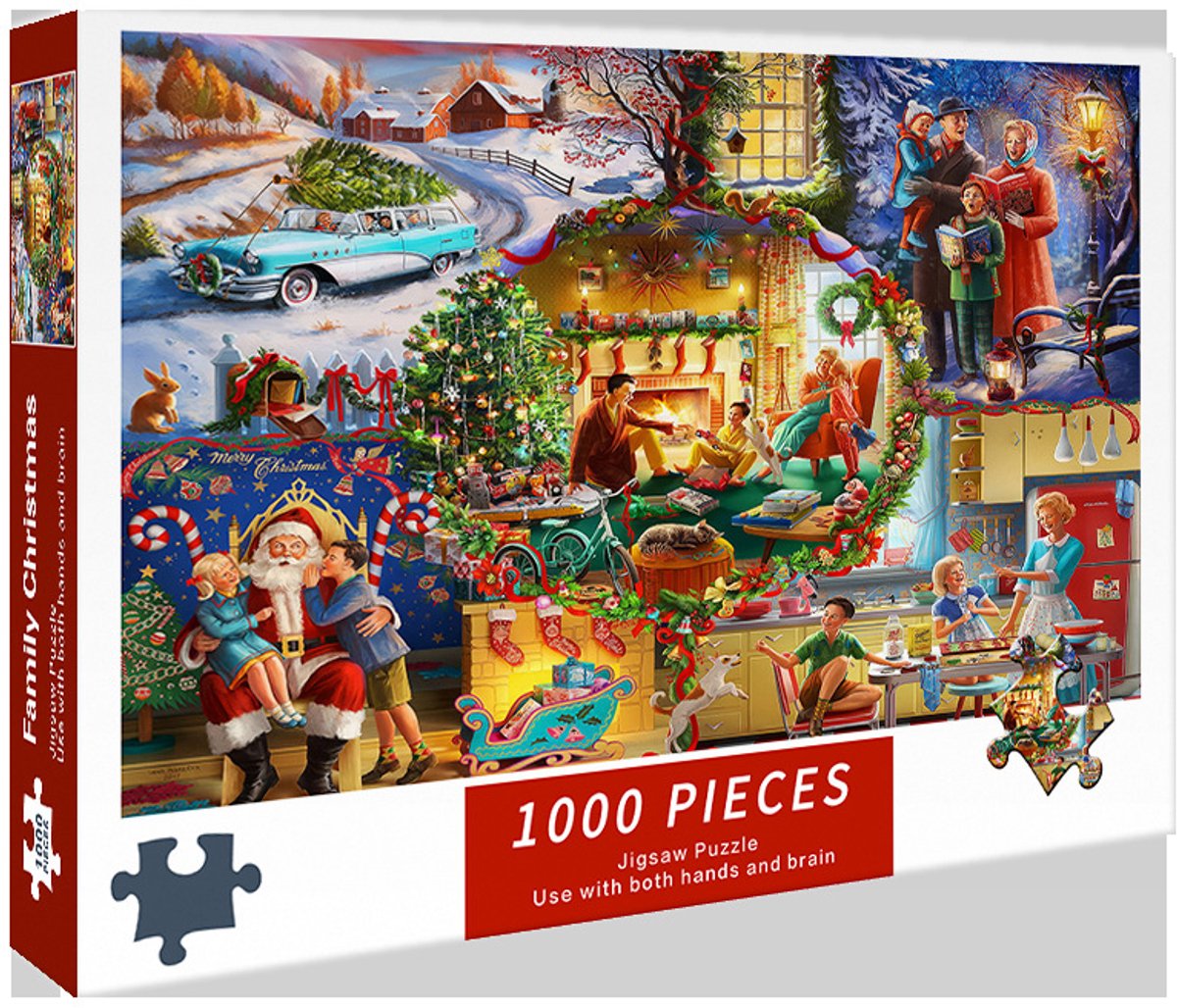 Houten Legpuzzel - Sneeuwbedekte Houten Cabine - 1000 Stukjes - Rustieke Decoratie - Gezellige Winterlandschap - Uitdagend Puzzel voor Volwassenen en Kinderen - Perfect Cadeau voor Kerst en Verjaardag - Afgewerkte Afmeting 70*50cm