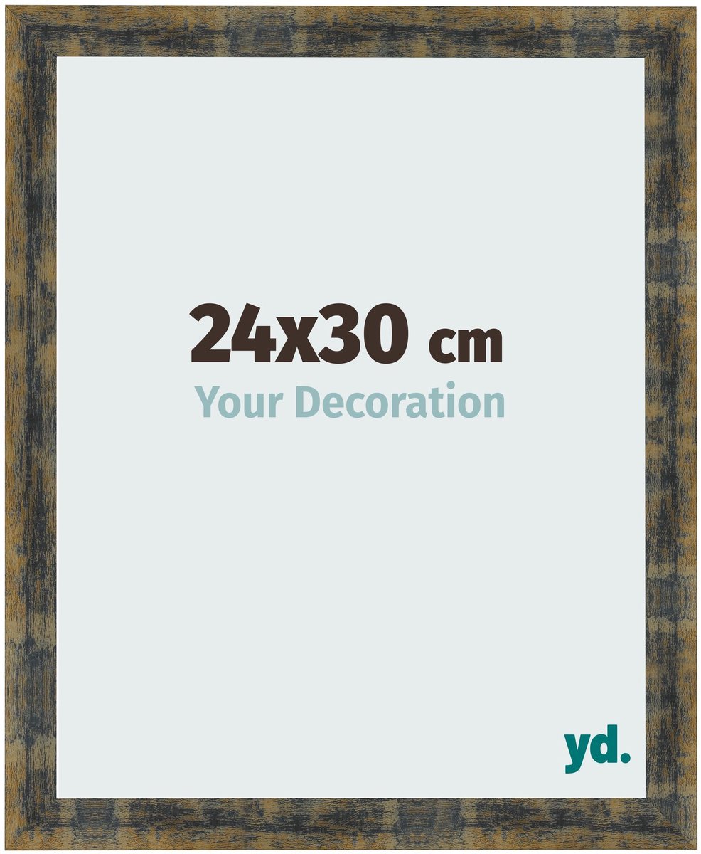 yd. Your Decoration - Fotolijst 24x30 cm - MDF - Blauw Goud Gemeleerd - Pisa