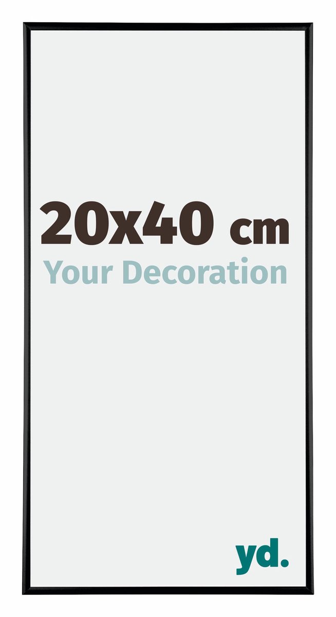 yd. Your Decoration - Fotolijst 20x40 cm - Aluminium - Zwart Hoogglans - Kent