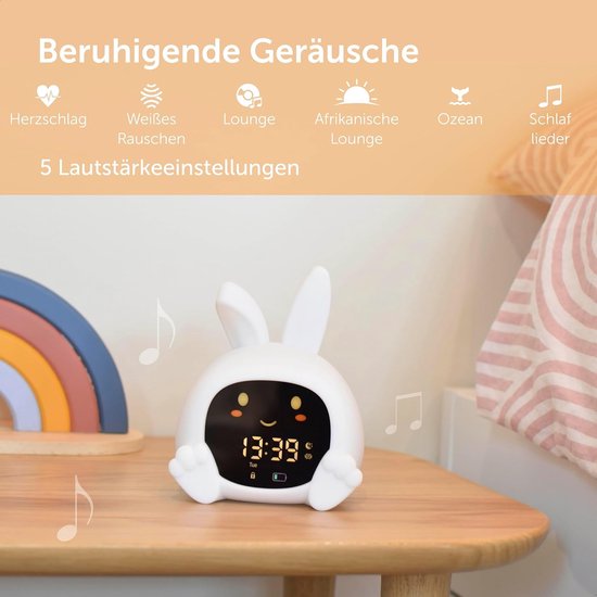 Slaaptrainer Kinderen - Nachtlamp Wekker - Routine Ontwikkelen - Ogen Openen Sluiten - 14 cm Hoog - Meerdere Kleuren — afbeelding 3