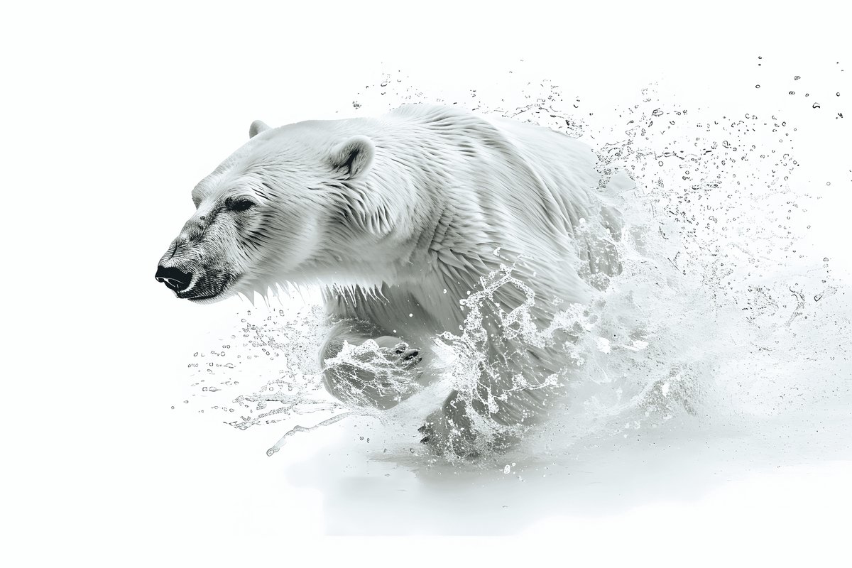 Ijsbeer Poster - Dieren - Sneeuw - Ijs - Natuur - Wanddecoratie - posters - formaat 30x40cm - XS2099MT
