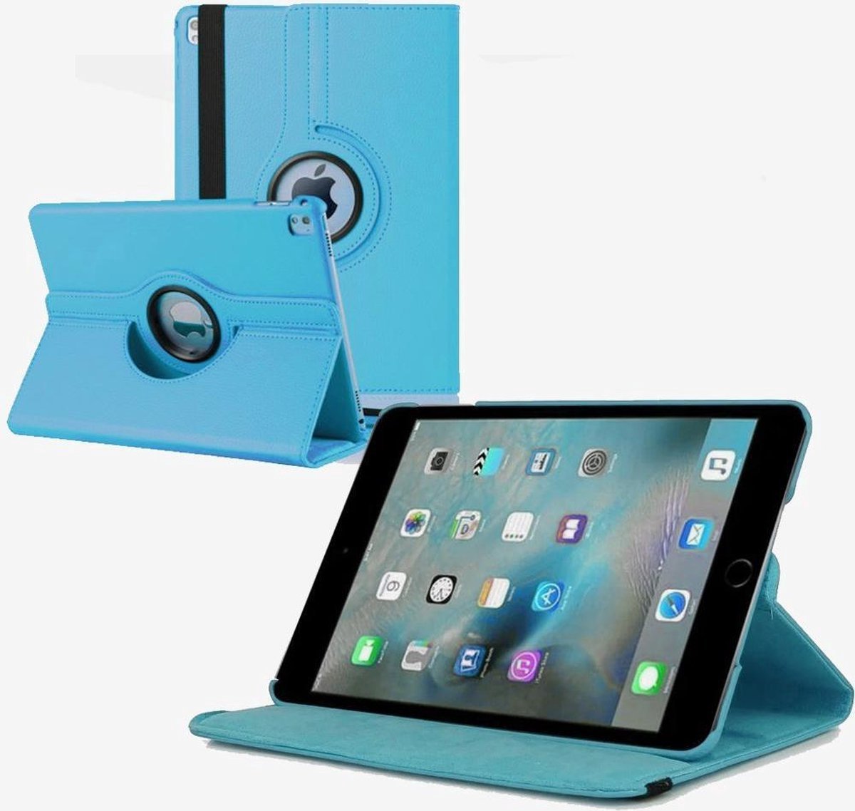 New Age Devi - iPad 2017 97 - 5e Generatie Hoes 360 Graden Multi-Stand Case Draaibaar - Licht Blauw wordt iPad 2017 97 - 5e Generatie Hoes 360 Graden Multi-Stand Case Draaibaar - Licht-Blauw