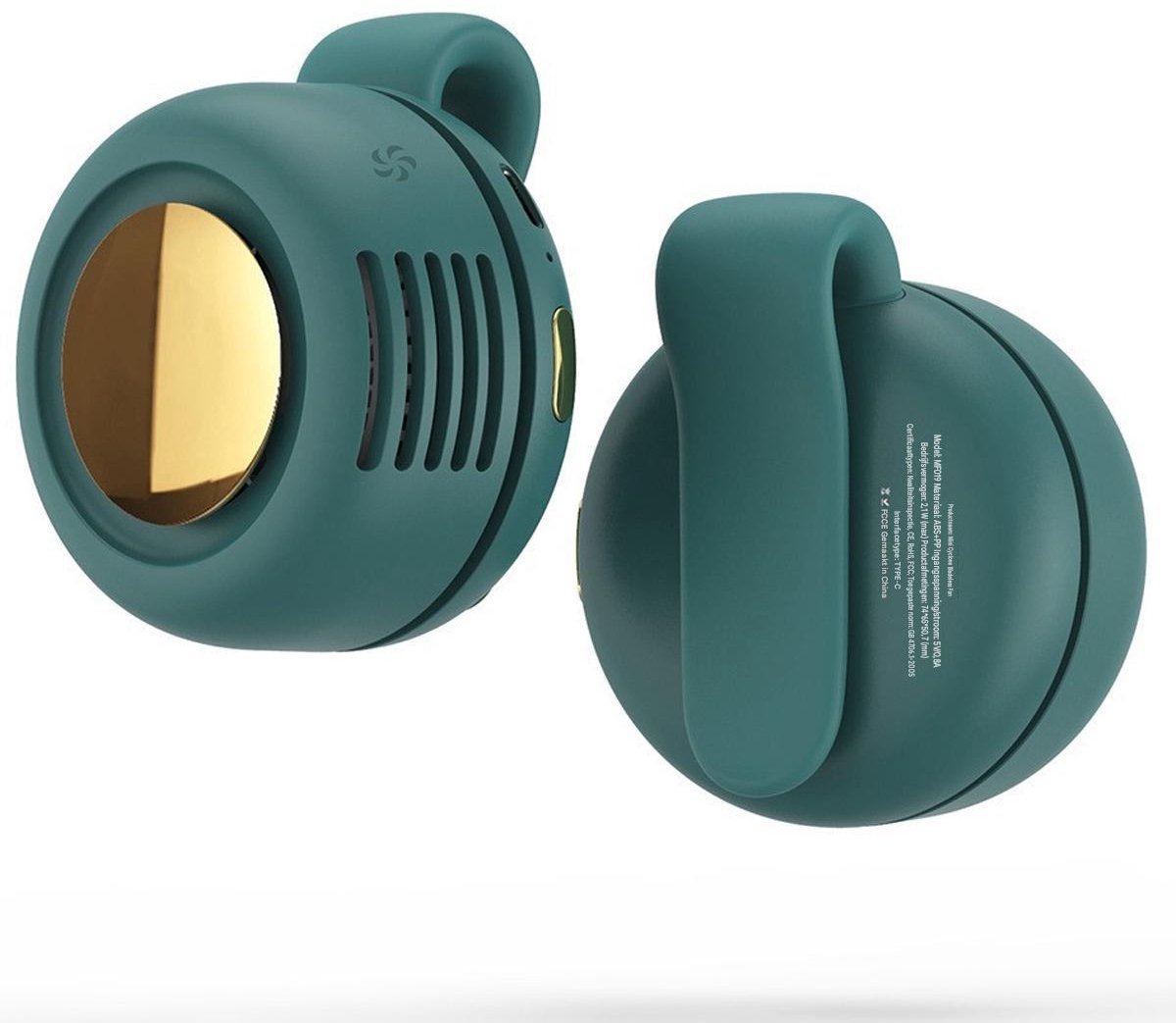 SSTRWGOOD USB-ventilatoren - Mini Ventilator 3 Snelheden - 800mAh Oplaadbaar - Klein en Draagbaar - Geschikt voor Buiten, Reizen en Kantoor - Kunststof - Groen