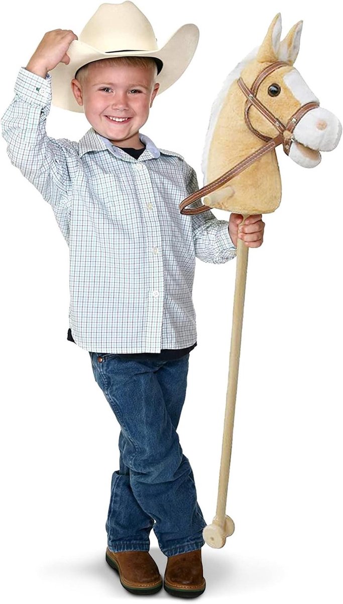 Stokpaard met Geluid - Pluche Paardje - Kinderen Spelen - Hinnikend Galop Geluid - 95 cm Hoog - Happy Kleur