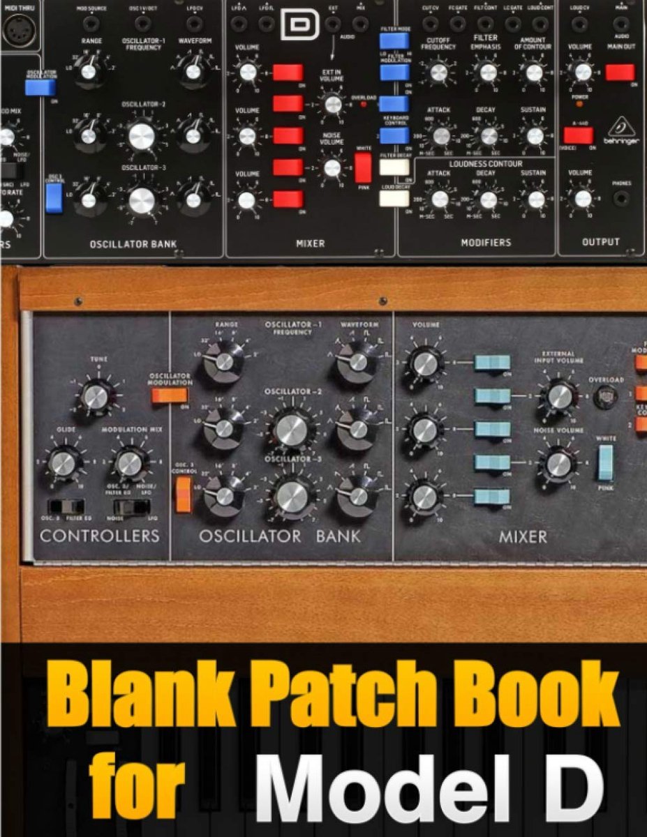 Blank Patch Book for Model D : Blank Patch Sheets Notebook Moog Model D Behringer - ShopVlot