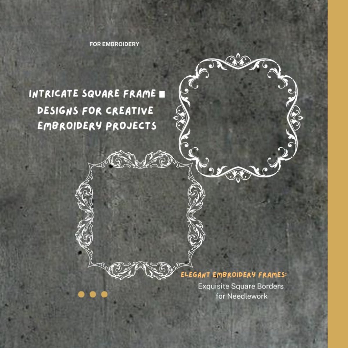 Elegant Embroidery Frames: Exquisite Square Borders for Needlework: Intricate Square Frame Designs for Creative - ShopVlot