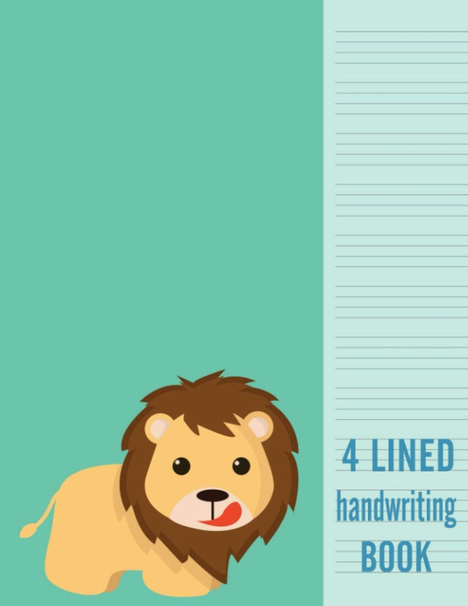 4 Lined Handwriting Book: 70 Pages Four Lines Handwriting Book For Kids Learning to Write Letters : Handwriting Paper - ShopVlot
