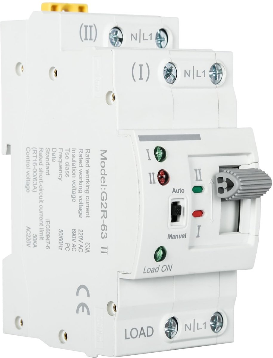 DEWIN Automatische Transfer Schakelaar, G2R 220V 63A Dual Power Automatische Transfer Schakelaar ATS Elektrische - ShopVlot