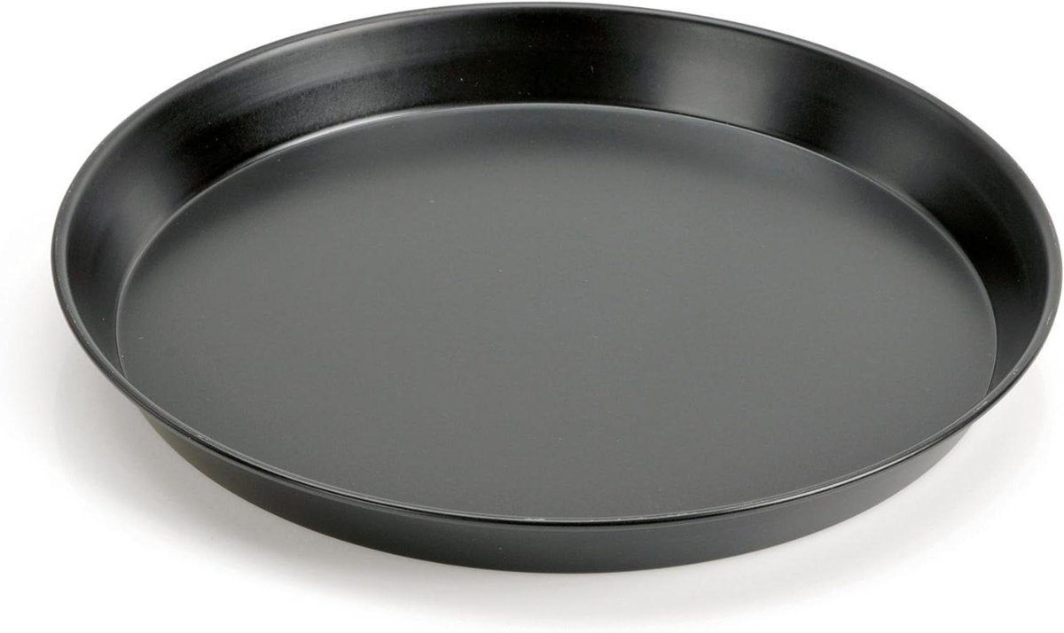 Bak- en pizzaplaat - Ronde bakvorm - Lekkere taarten bakken - Goede antiaanbaklaag - 28 cm diameter - Zwart