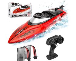 RC Boot 2,4GHz - Snelle Afstandsbestuurbare Speedboot tot 25 km/u - Bereik 100 m - 2 Accu's - Zelfoprichtend - Met LED Verlichting