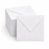 100 Luxe Enveloppen - Vierkant - Wit - 14x14cm