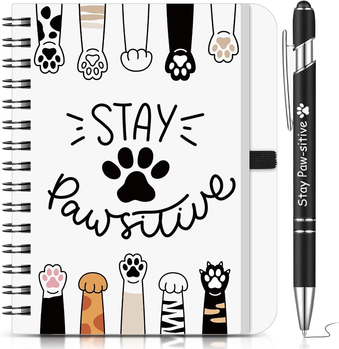 2 Stuks A6 Notitieboek en Balpen met Motiverende Citaten voor Kattenliefhebbers - Perfecte Cadeaus voor Vrienden, Familie en Collega's voor Kerst en Verjaardag