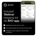 AYO app met aanbevelingen voor licht, voeding, koffie en cognitie.