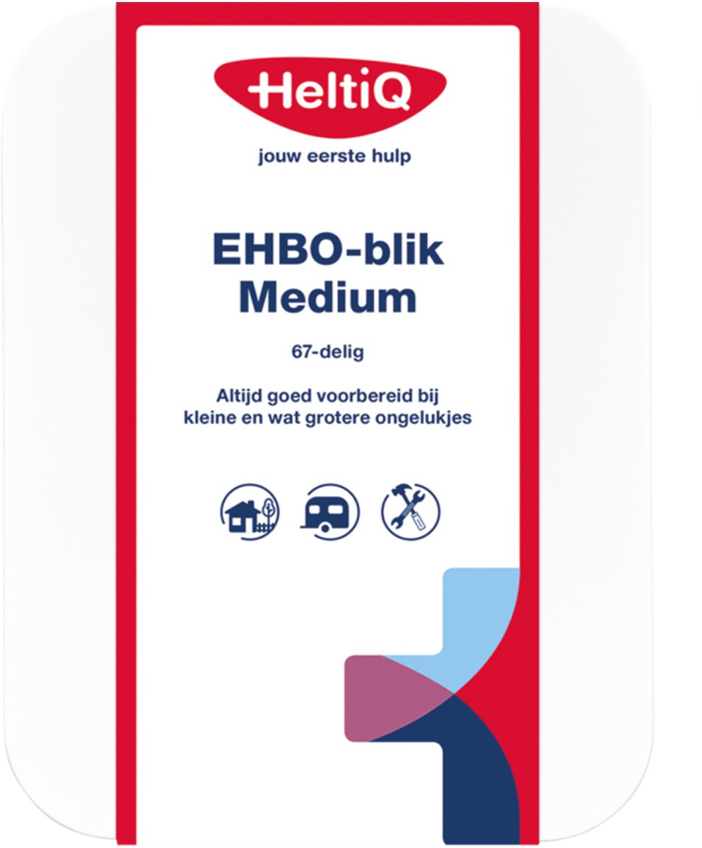HeltiQ EHBO Blik Medium verbandblik - Verbanddoos voor Eerste Hulp bij Ongelukken in de Categorie Gezondheid en Wellness
