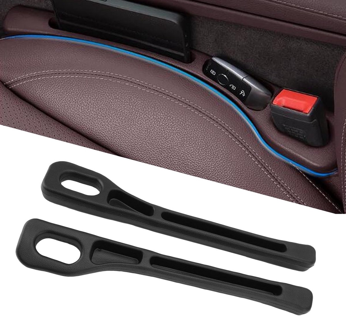Dailygoods- Autostoel Gap Vuller Universele Pasvorm - Autostoel Organizer - Telefoonhouder - Extra Opbergruimte - Blokkering voor Vallen - Geschikt voor Auto's/SUV's/Vrachtwagens