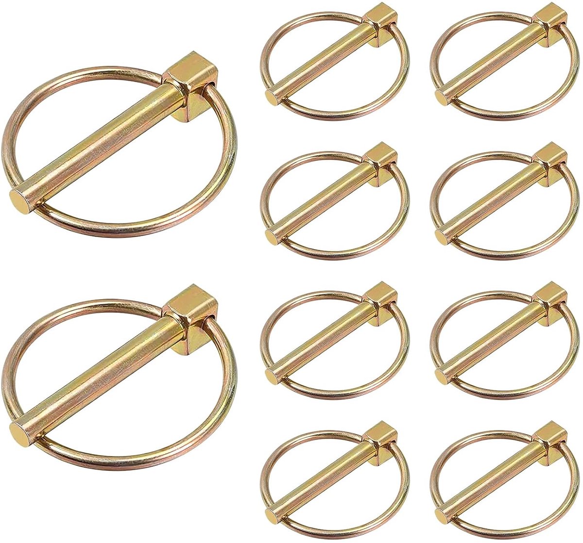 10 stuks vouwsplinten, veiligheidssplinten, splintenset, steekbouten, vouwsplinten, splintpinnen, vouwstekkers, vouwsplinten voor tractoren, vrachtwagens, boerderij aanhangwagens, grasmaaiers