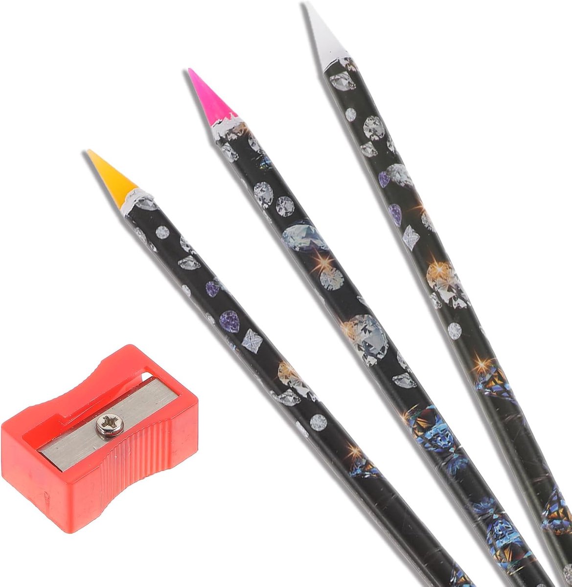 3 stuks strass picker gereedschap, strass applicator, zelfklevende wax potlood diamant kunst gereedschappen, diamant kunst pen, edelsteen picker tool, juweel dotting tools voor nail art doe-het-zelf