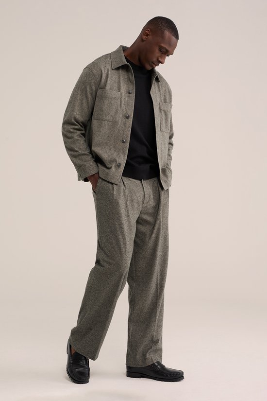 WE Fashion Heren loose fit broek met dubbele bandplooi