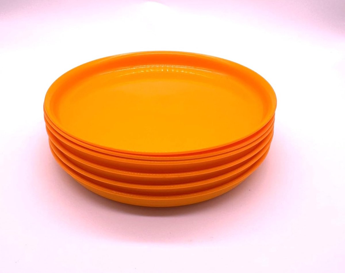 Dinerborden 18 cm 6 stuks in een set Party Servies Kinderservies Camping Servies Plastic Servies Kunstservies Kleur Oranje