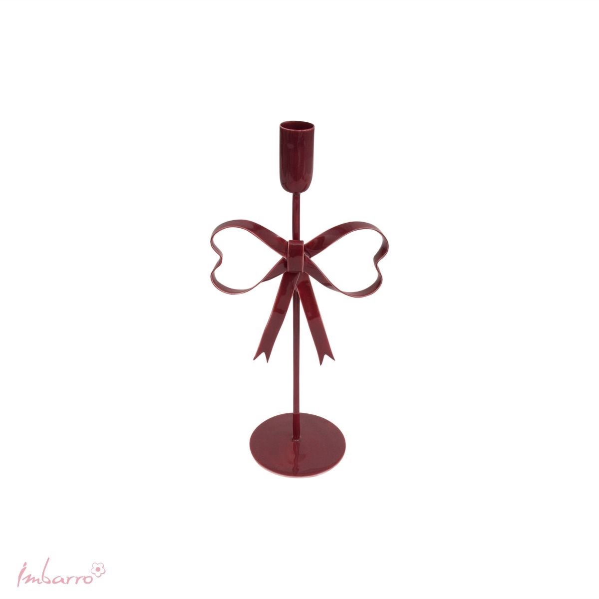 Imbarro Home & Fashion - Kandelaar Nodo Burgundy - Rood - L:14 W:9.50 H:32 cm