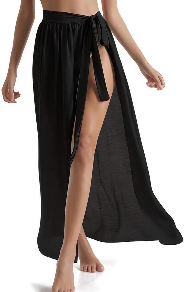 Stranddoek voor dames, sarong, pareo, zomer, bikini, strandjurk, rok, wikkelrok, jurk, vakantie, sarong, wikkeldoek, lang, strandrok met badpak voor de zomer