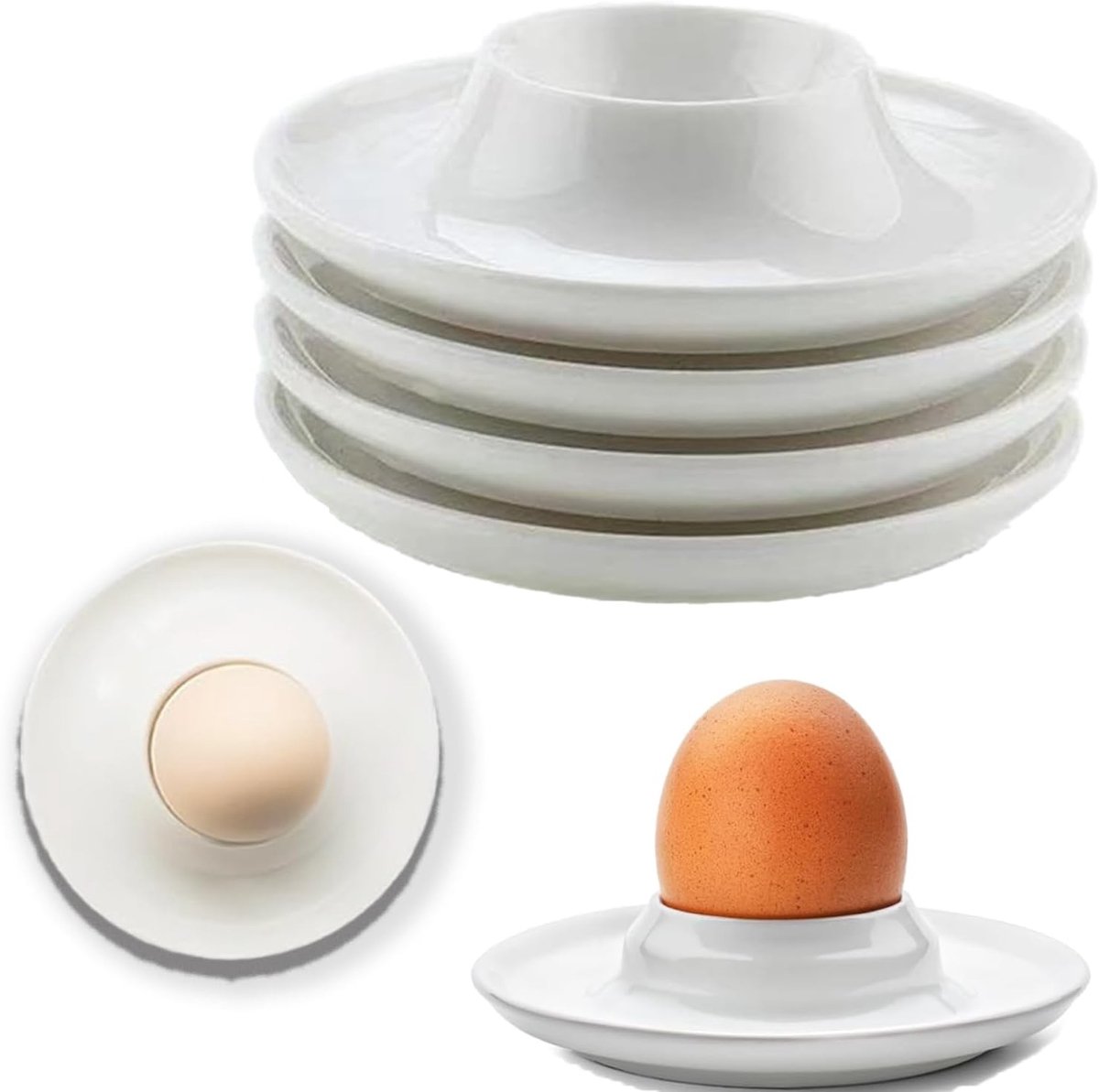 Set van 6 Eierschalen van Plastic voor Ontbijt - Eiershouders en Eierschalen voor de Keuken