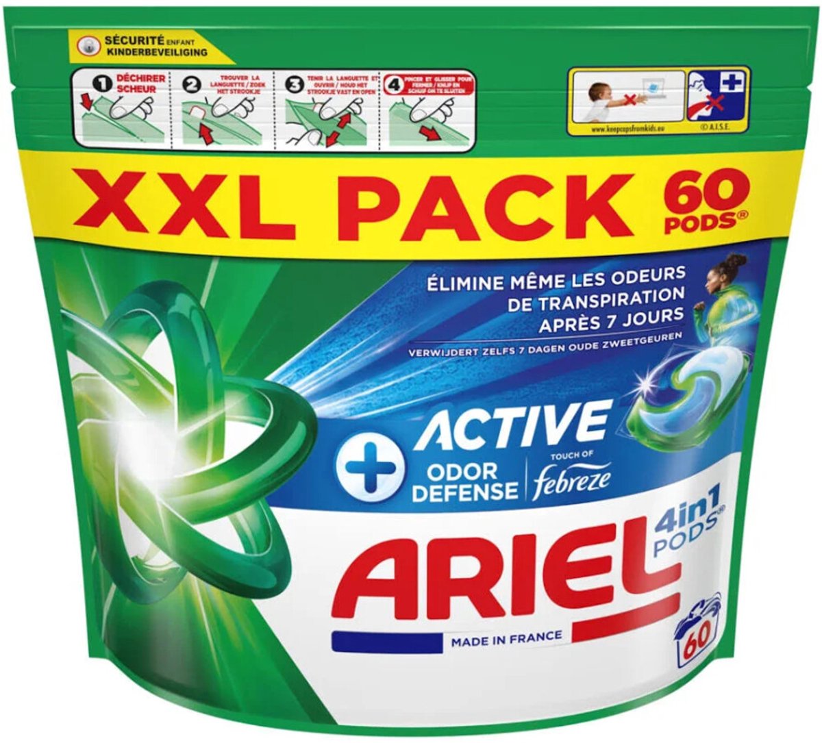 Ariel - Wasmiddel Pods All in 1 Touch Of Lenor Anti Odor - 2 x 60 stuks - Voordeelverpakking