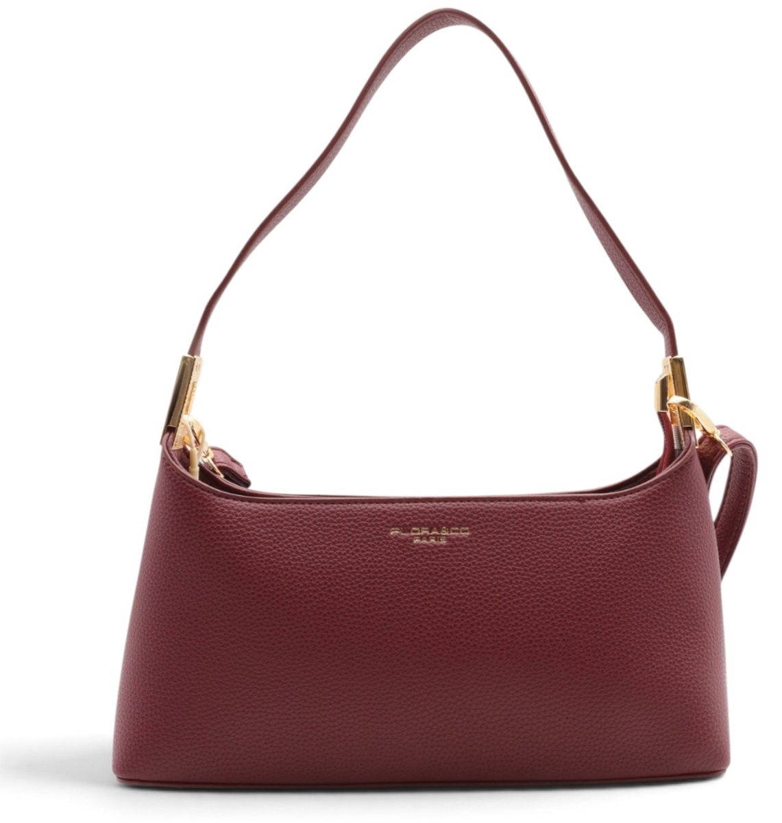 Flora&Co - YUMA - generft imitatieleer - schoudertas/crossbody tas - met lange instelbare draagriem - bordeaux