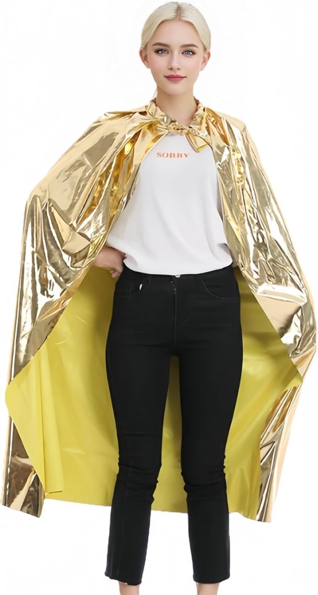 Halloween Cloak met Bling en Glitter voor Feestjes, Carnaval, en Cosplay - 120 cm Lange Tovernaarscape