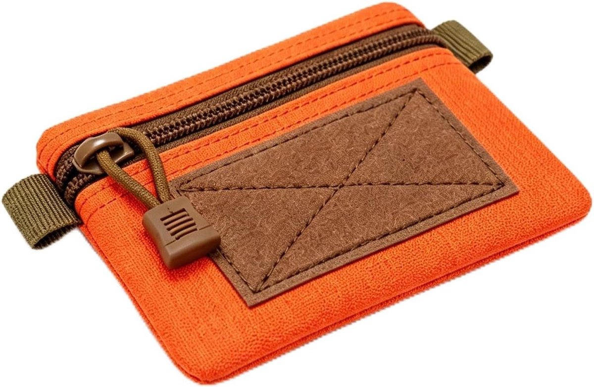 Mini Tactical Wallet Organizer - Nylon 1000D EDC Pouch voor Sleutels, Kaarten en Outdoor Gebruik - Multifunctionele Lichtgewicht Tas in Oranje