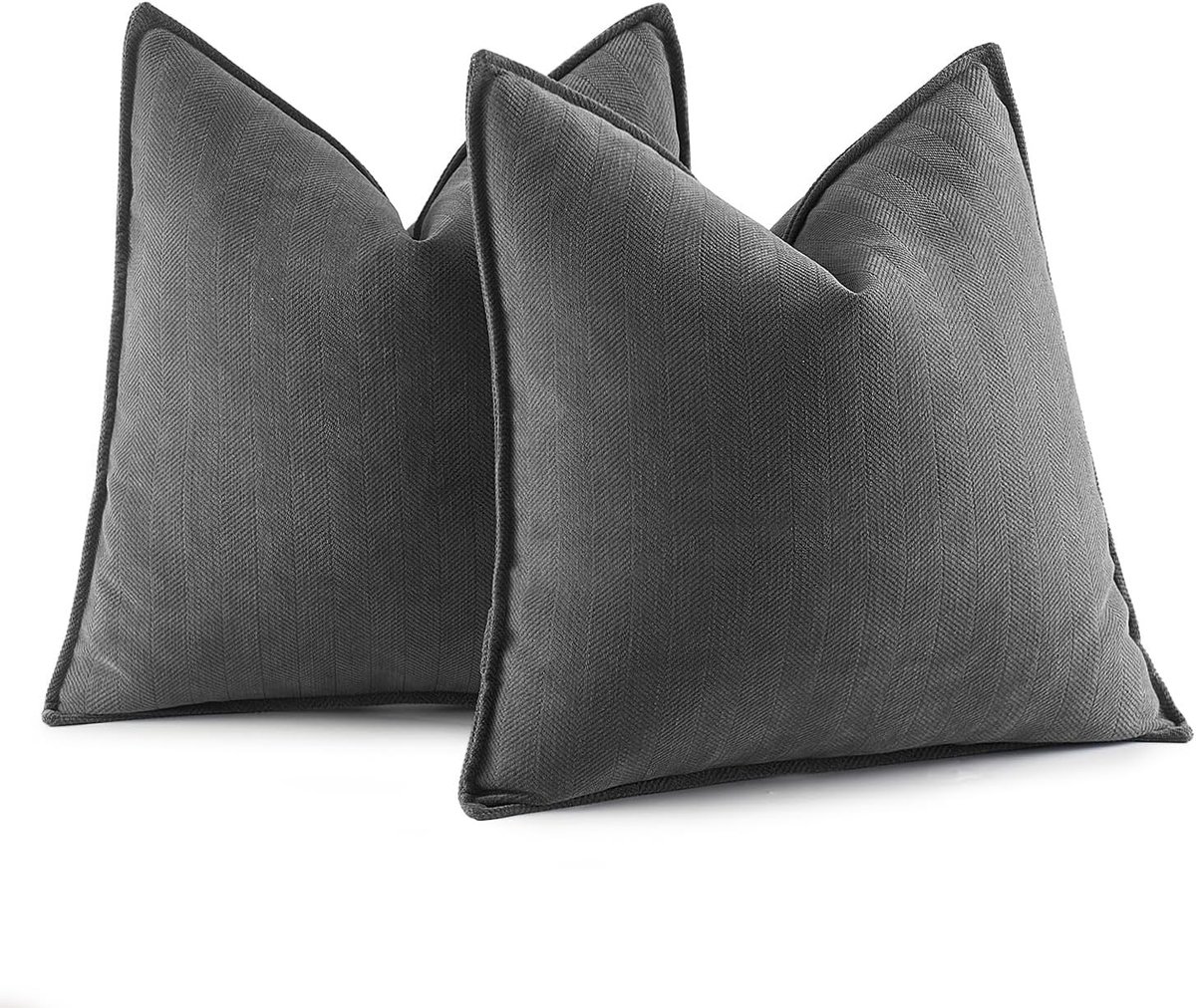 Cushion Covers 40x40 cm Donkergrijs Chenille Kussenslopen voor Bank en Woonkamer, Decoratieve Kussenslopen, Kussenhoezen