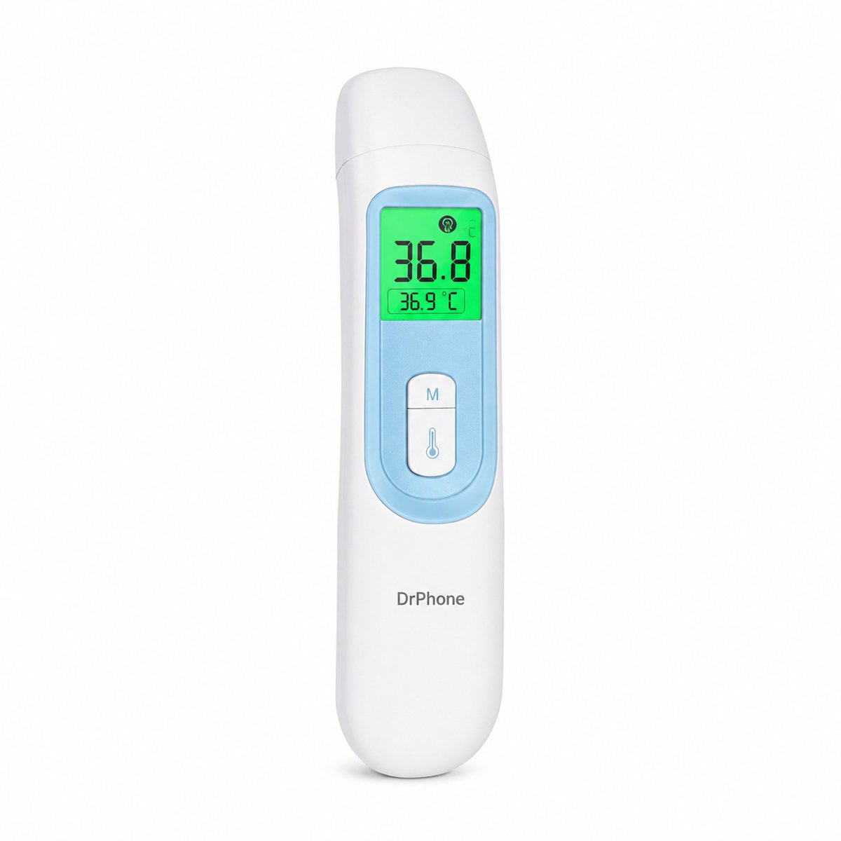 DrPhone TempSense Pro Infraroodthermometer – Contactloze Voorhoofd- en Oorthermometer – 1 Sec – 40 Metingen