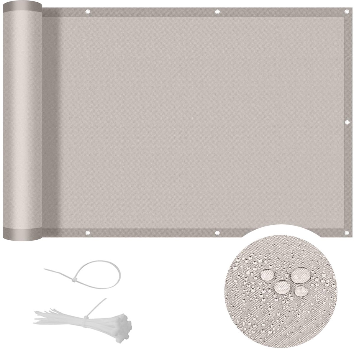 Cool Area Balkonscherm balkonbekleding 0.9x10m, Taupe - ShopVlot