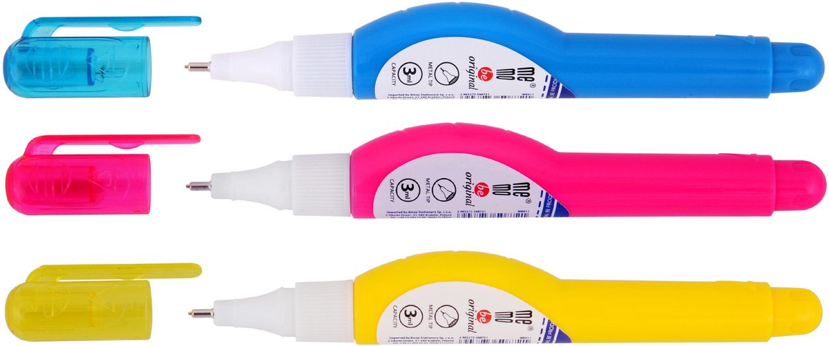 MemoBe Pen Corrector - 3 ml, metalen punt, school en kantoor