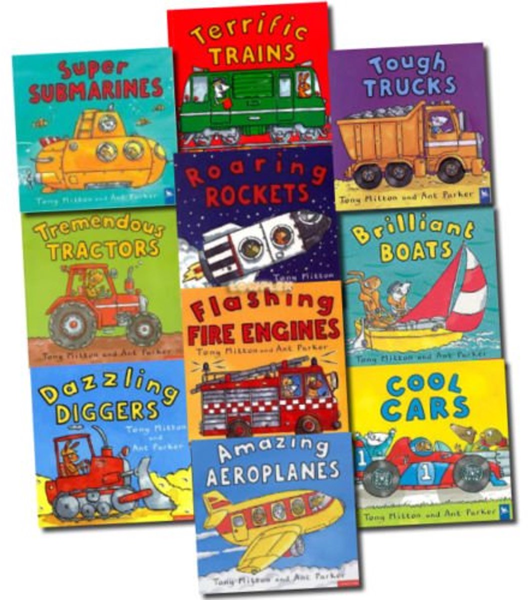 Amazing Machines - 9 book pack (Tough Trucks / Brilliant Boats / Flashing Fire Engines / Terrific Trains / Amazing - ShopVlot