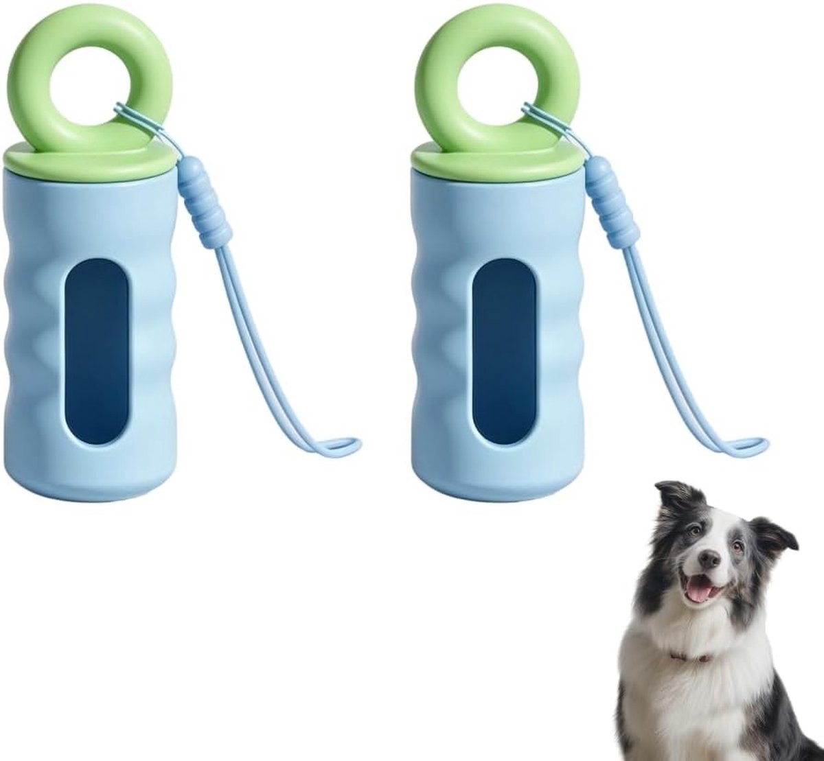 Dispenser voor hondenpoepzakjes, 2-pack siliconen houders voor hondenpoepzakjes, siliconenmateriaal, lichtgewicht en draagbaar, clip-on ontwerp, gemakkelijk uit te trekken, wasbaar, stijlvol en mooi