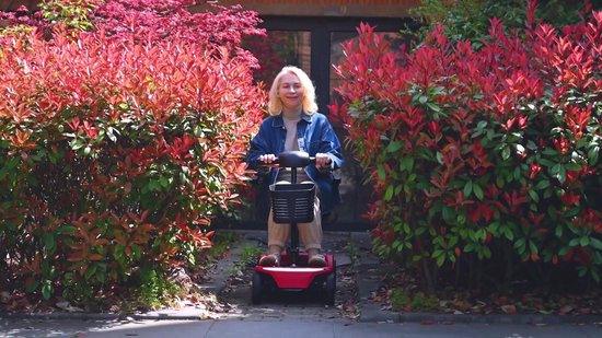 Sweetrich S2 Scootmobiel – 20 km Actieradius – 250W Motor – 12Ah Accu – Opvouwbaar – 150 kg – Rood