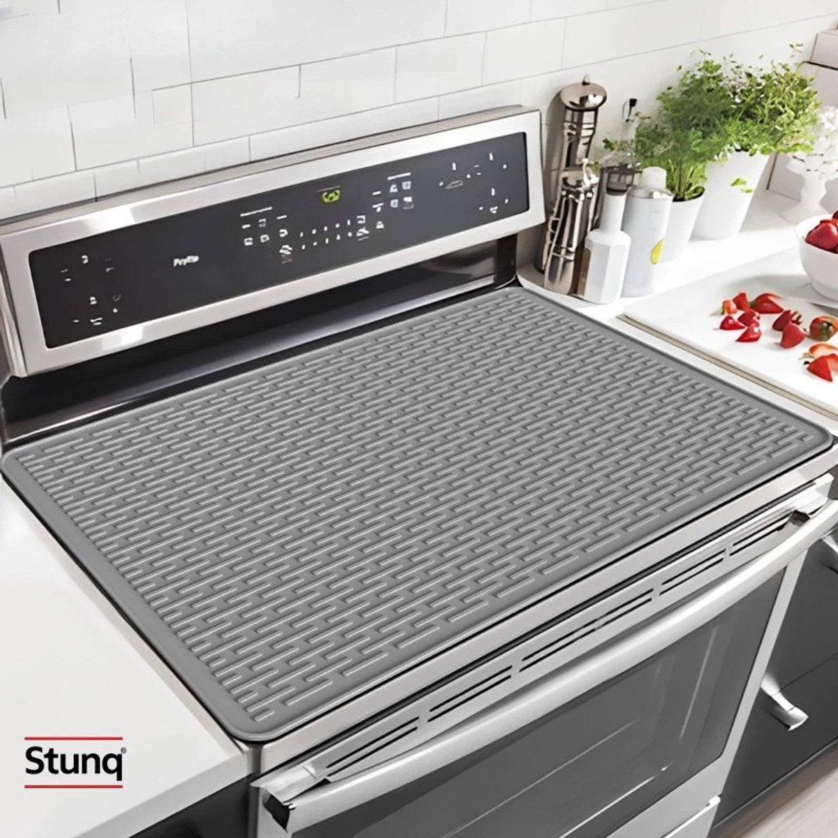 Stunq® Inductiekookplaatmat Siliconen Antislip Hittebestendig Grijs