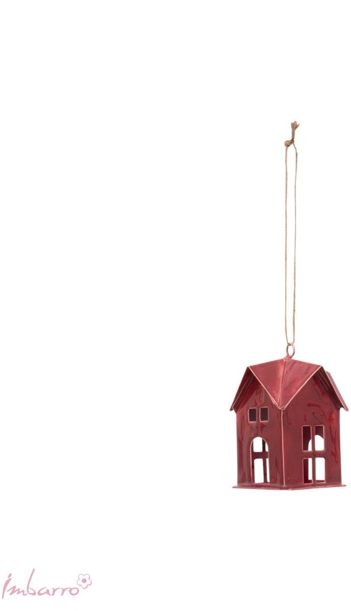 Imbarro Home & Fashion - Huisje Camino Burgundy - Rood - L:7 W:7 H:9 cm