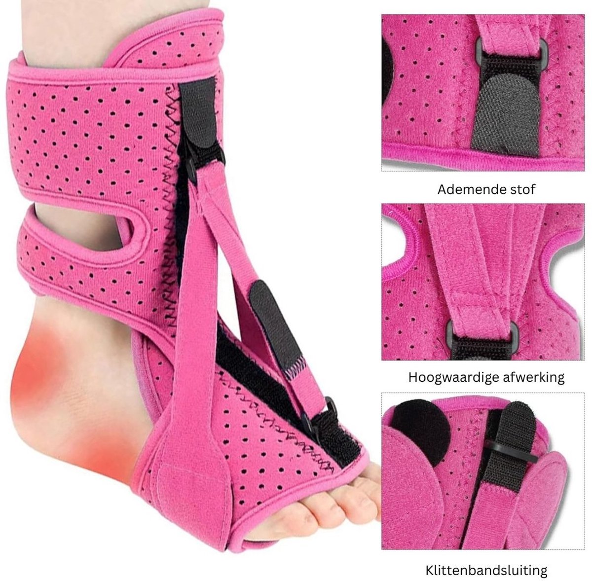 Zolvano® Nachtspalk Hielspoor - Zooltjes Brace-Roze